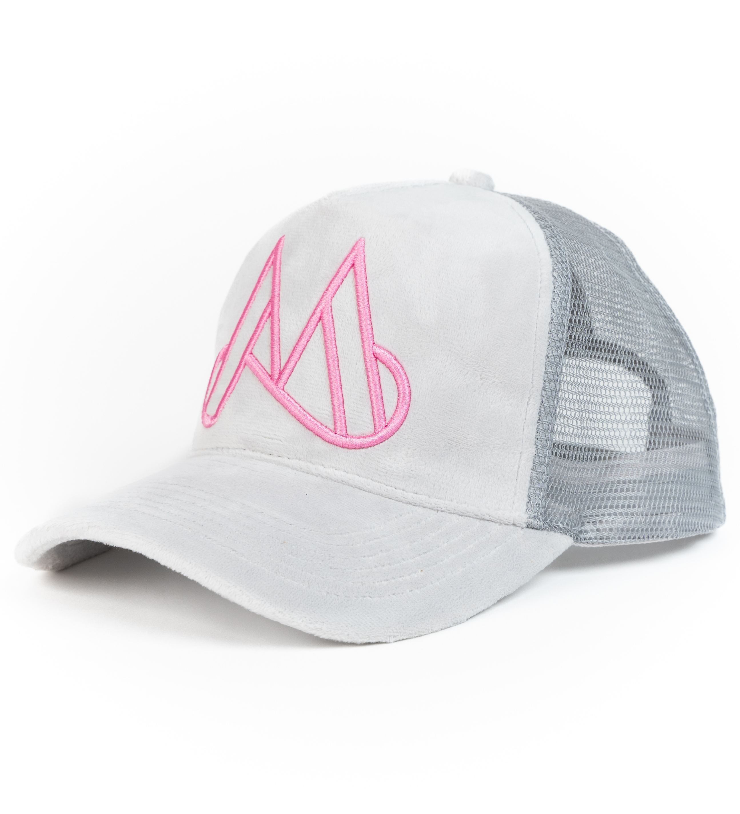 MAGGIORE Unlimited M Logo Grey Cap - Pink Logo - MAGGIORE