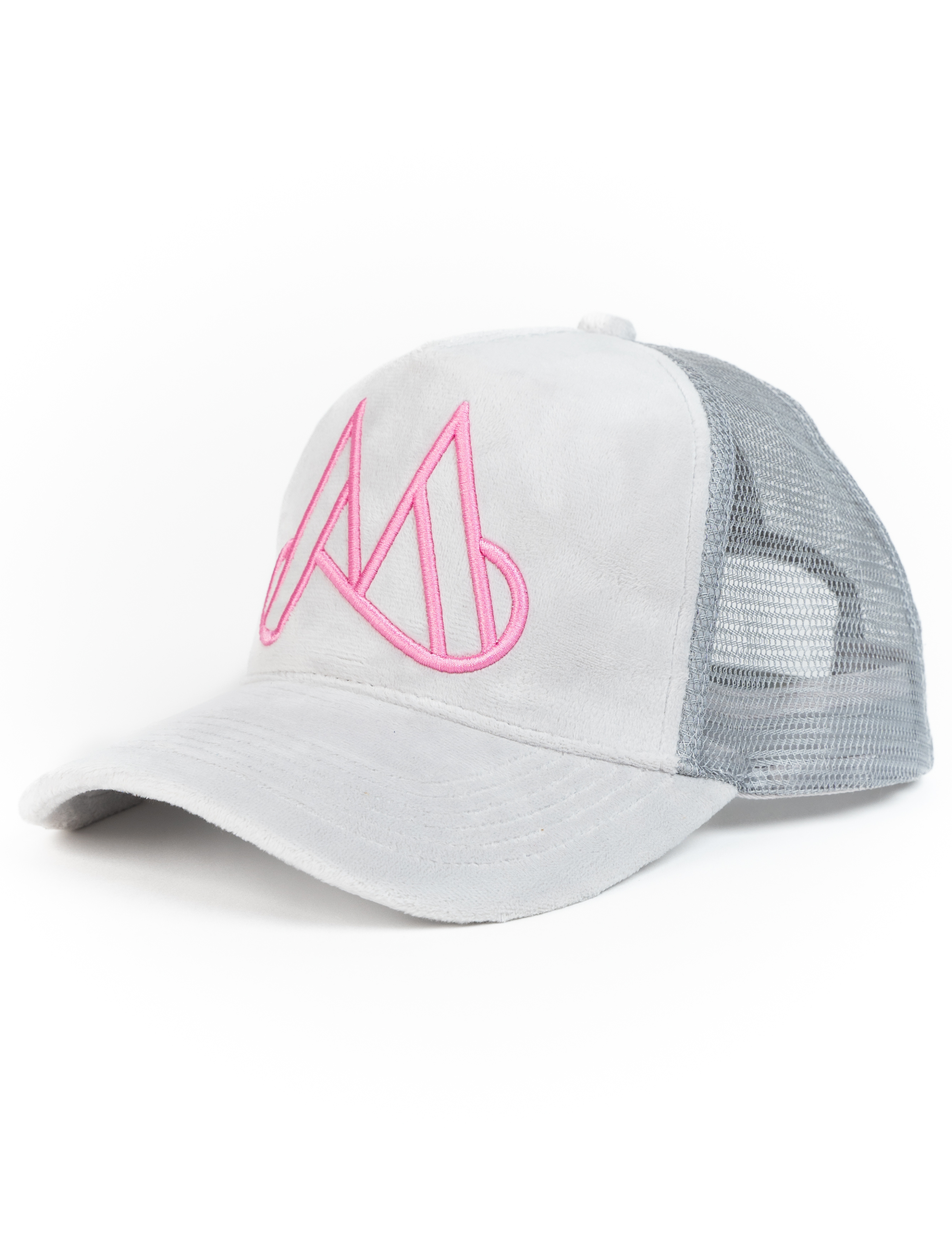 MAGGIORE Unlimited M Logo Grey Cap - Pink Logo - MAGGIORE