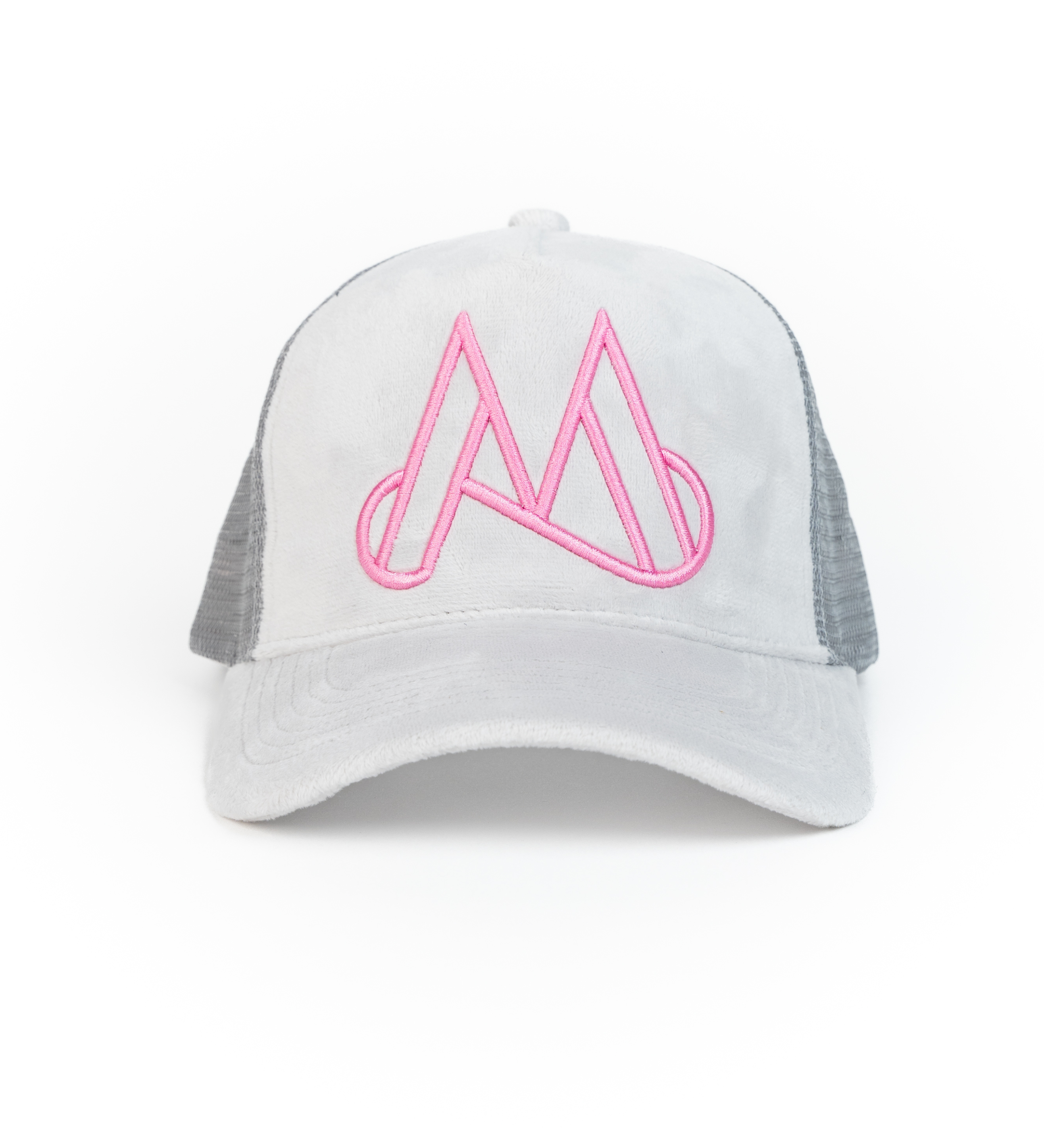 MAGGIORE Unlimited M Logo Grey Cap - Pink Logo - MAGGIORE