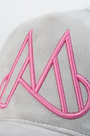 MAGGIORE Unlimited M Logo Grey Cap - Pink Logo - MAGGIORE